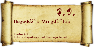 Hegedűs Virgília névjegykártya